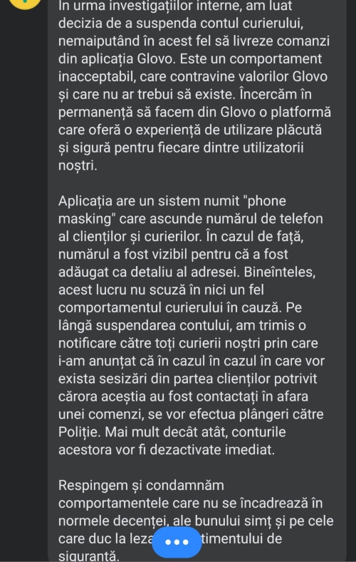 Raspunsul Glovo