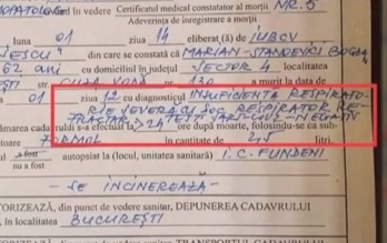 Documentul care arată cauza oficială a morţii lui Bogdan Stanoevici