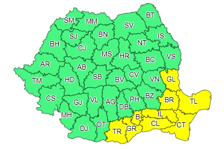 Alertă meteo COD GALBEN de ninsori viscolite în sudul ţării