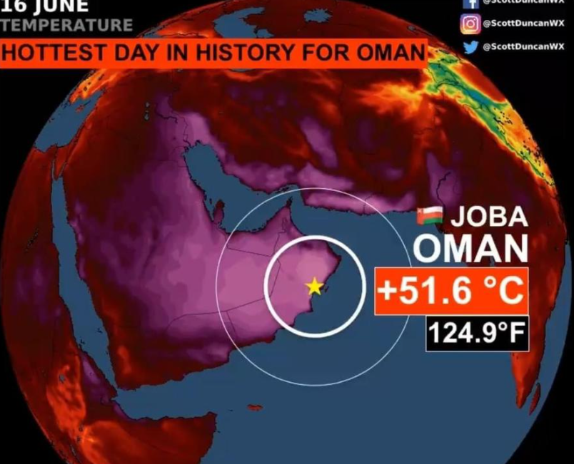 Record de temperatură în Oman