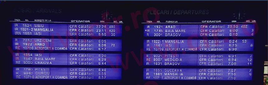 Trafic feroviar perturbat din cauza furtunilor. Mai multe trenuri înregistrează întârzieri sau au fost anulate