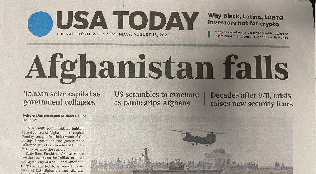 Prima pagină din USA Today
