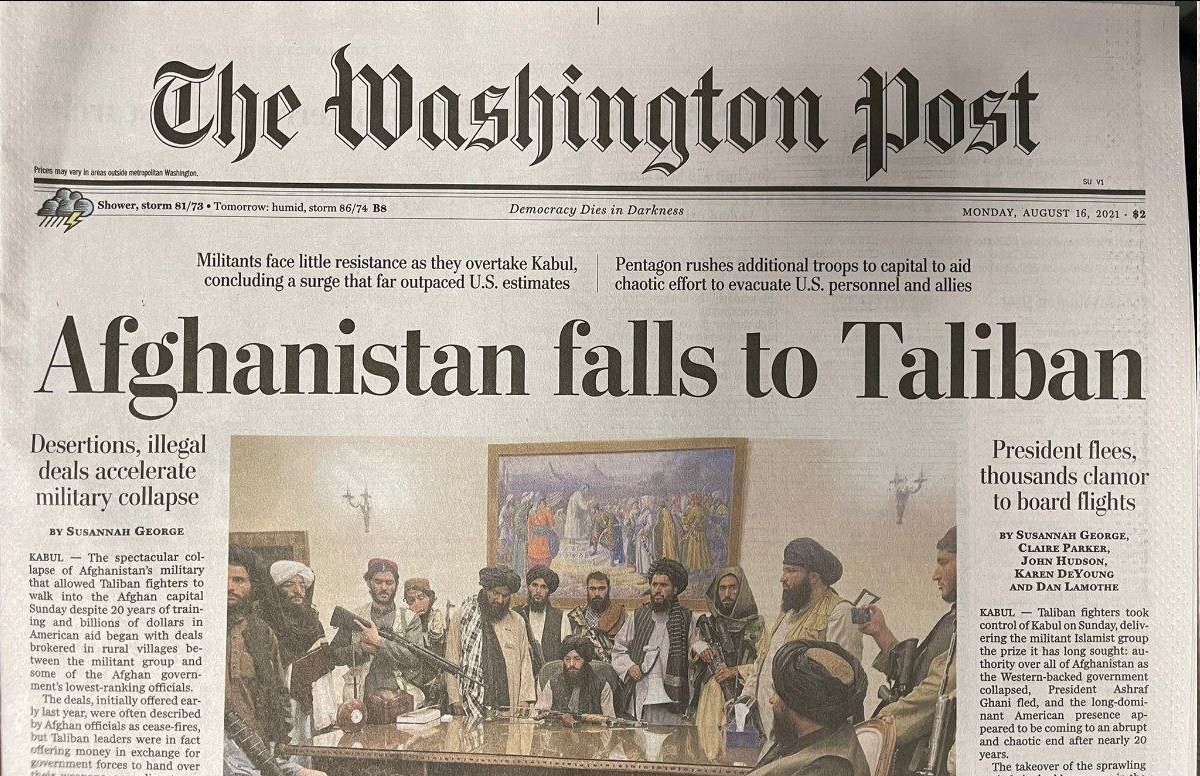 Prima pagină din Washington Post