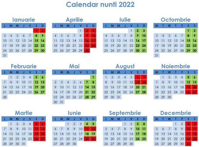 Când se fac nunţi în 2022