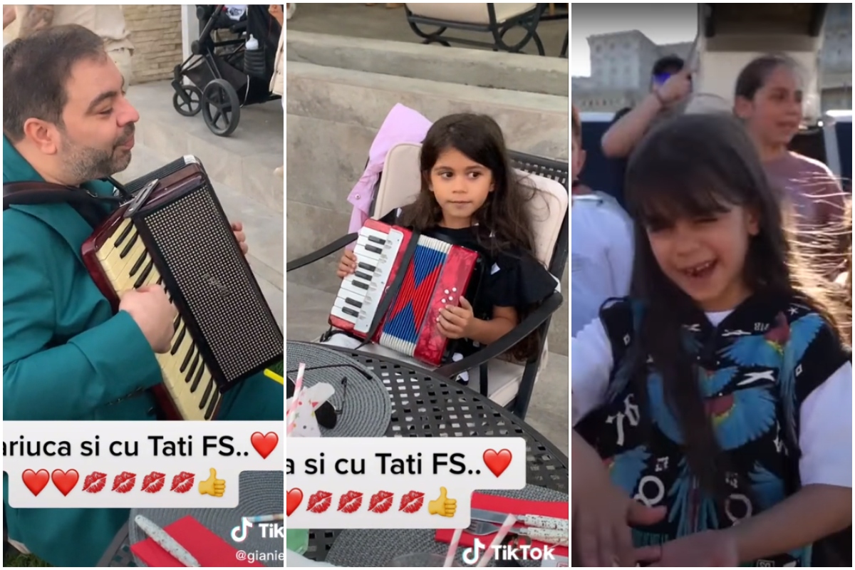 Video! Legenda merge mai departe! “Regele” Florin Salam îşi învaţă “prinţesa”, pe micuţa Maria, să cânte la acordeon de ziua ei!