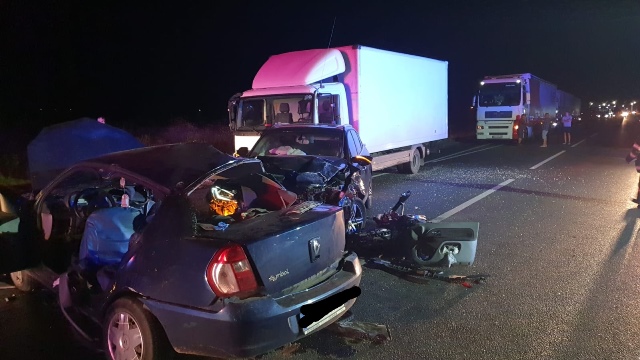 Carambol cu opt mașini pe Autostrada Transilvania. Accident grav pe E85, în Buzău