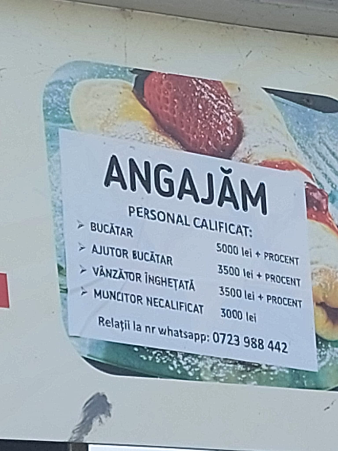 ce salariu are un vânzător de înghețată la mare
