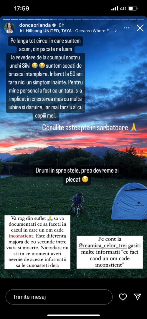 Orianda Donca suferă o nouă pierdere. După ce soțul i-a fost arestat, partenera „milionarului din carton” deplânge dispariția unei persoane dragi: „Cerul de așteaptă în sărbătoare”