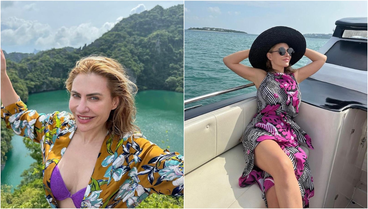 Cum arată Adina Buzatu în costum de baie! Creatoarea de modă are o siluetă de vis. ”Pentru aproape 50 de ani arăți genial”