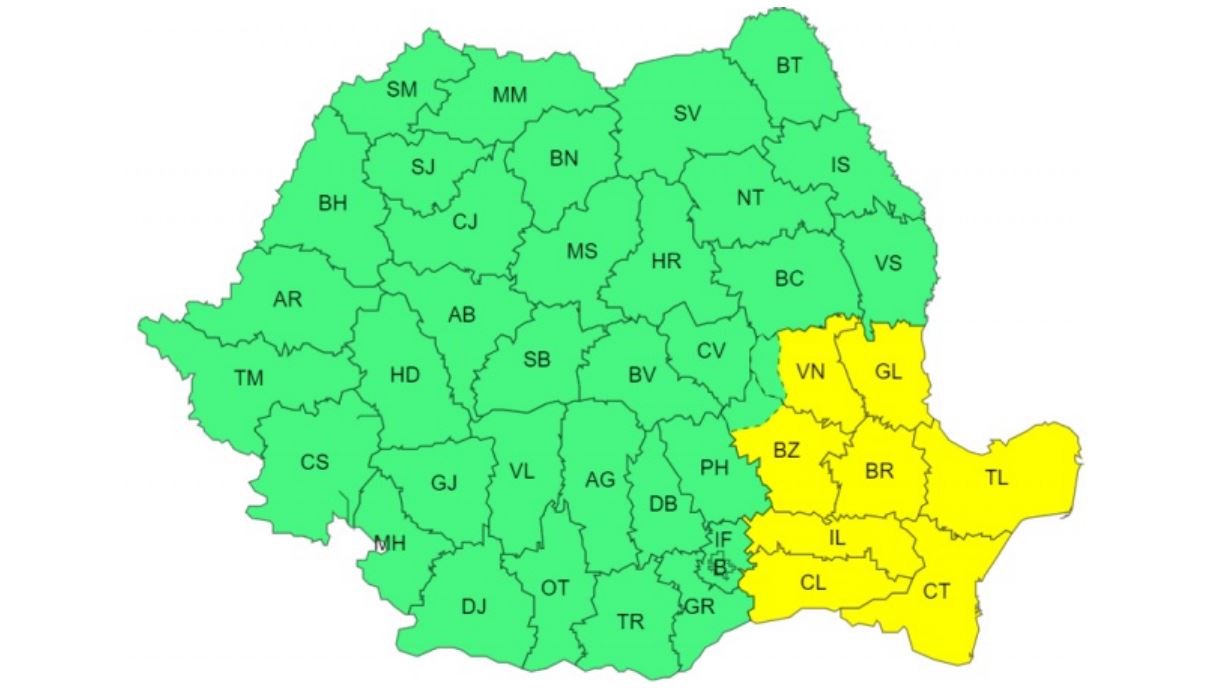 Cod GALBEN de GER pentru jumătate de țară! Temperaturile vor scădea până sub -20 de grade Celsius