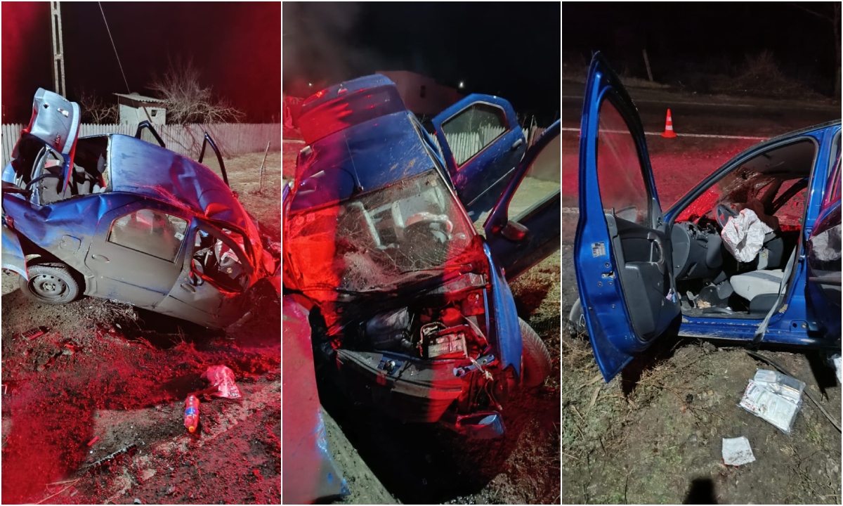 Doi tineri de 17 şi 19 ani au fost răniţi după ce s-au răsturnat cu maşina în Vaslui
