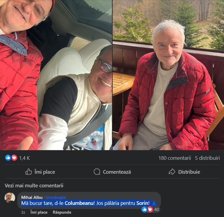 Mihai Albu, mesaj controversat pentru Irinel Columbeanu. Ce a putut să îi spună, de față cu tot internetul