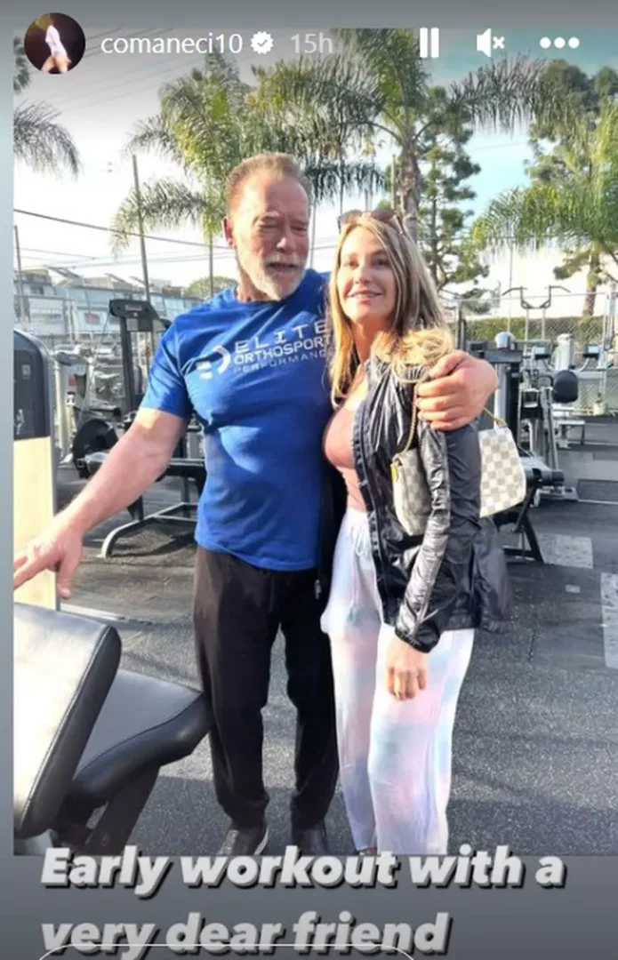 Nadia Comăneci şi Arnold Schwarzenegger