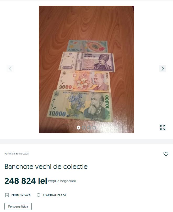 Prețul incredibil cu care se vând patru bancnote de colecție în 2024! Dacă le ai și tu ai șanse să te îmbogătești