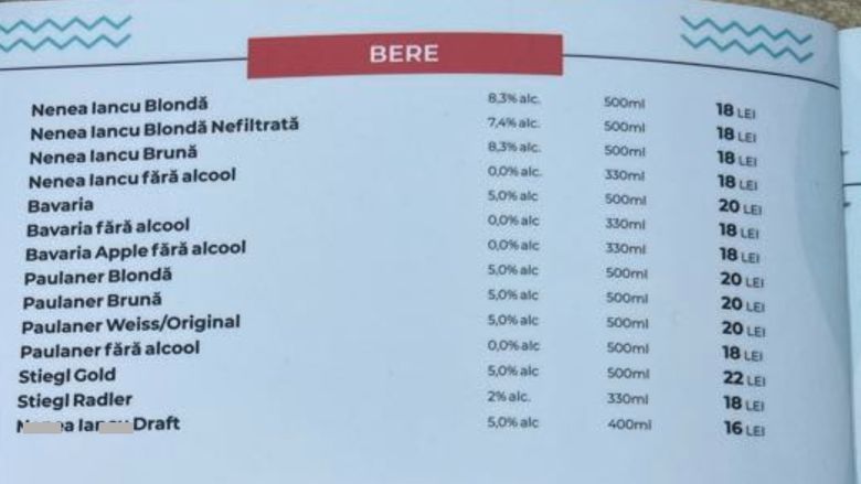 Cât costă o halbă de bere la mare. Prețurile pot ajunge și la 25 de lei în cea mai cunoscută stațiune de pe litoral
