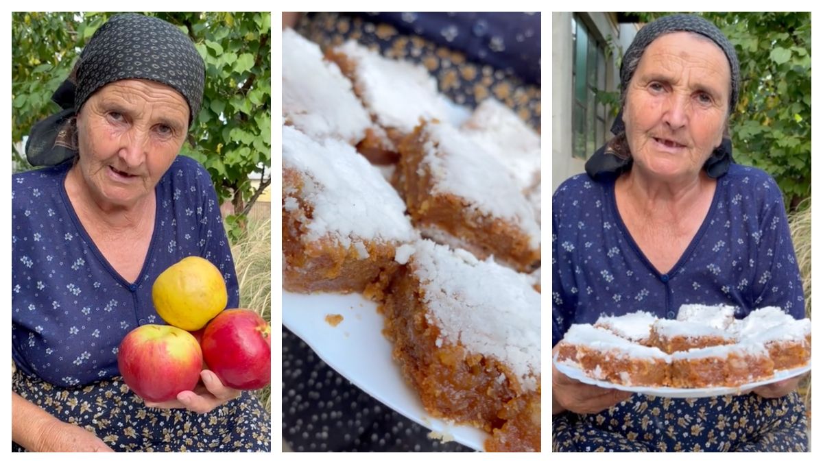 Reţeta delicioasă de prăjitură de post cu mere preparată de bunica Gherghina! Bonus reţeta secretă de cornulețe cu gem a bunicii Gherghina