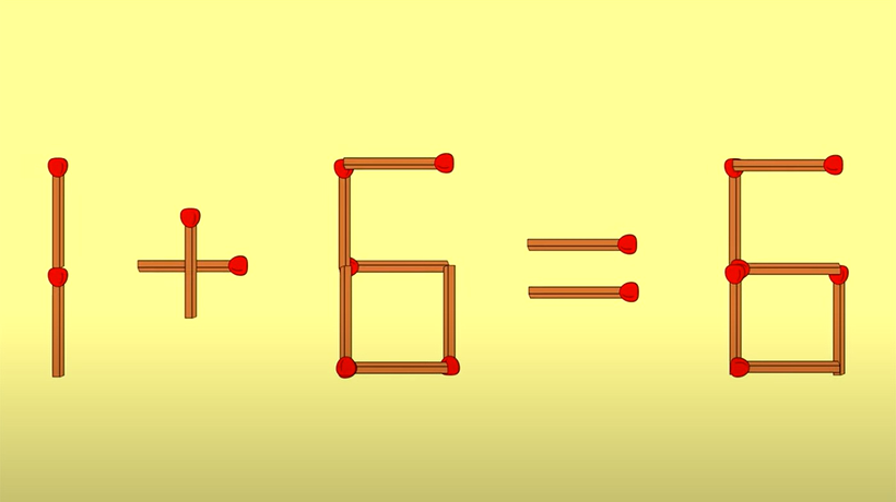 Test de inteligență cu chibrituri. Verifică-ți IQ-ul mutând un singur băț pentru a corecta 1+6=6