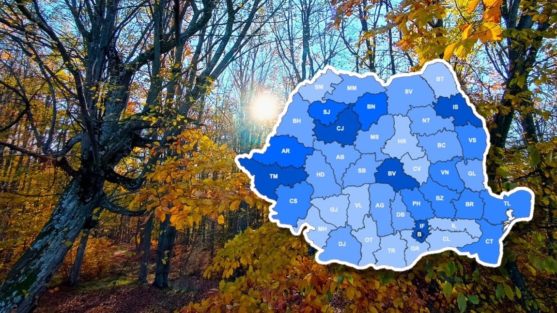 Prognoza meteo 17 noiembrie – 15 decembrie: Temperaturi mai ridicate decât cele specifice perioadei, până la începutul lunii decembrie