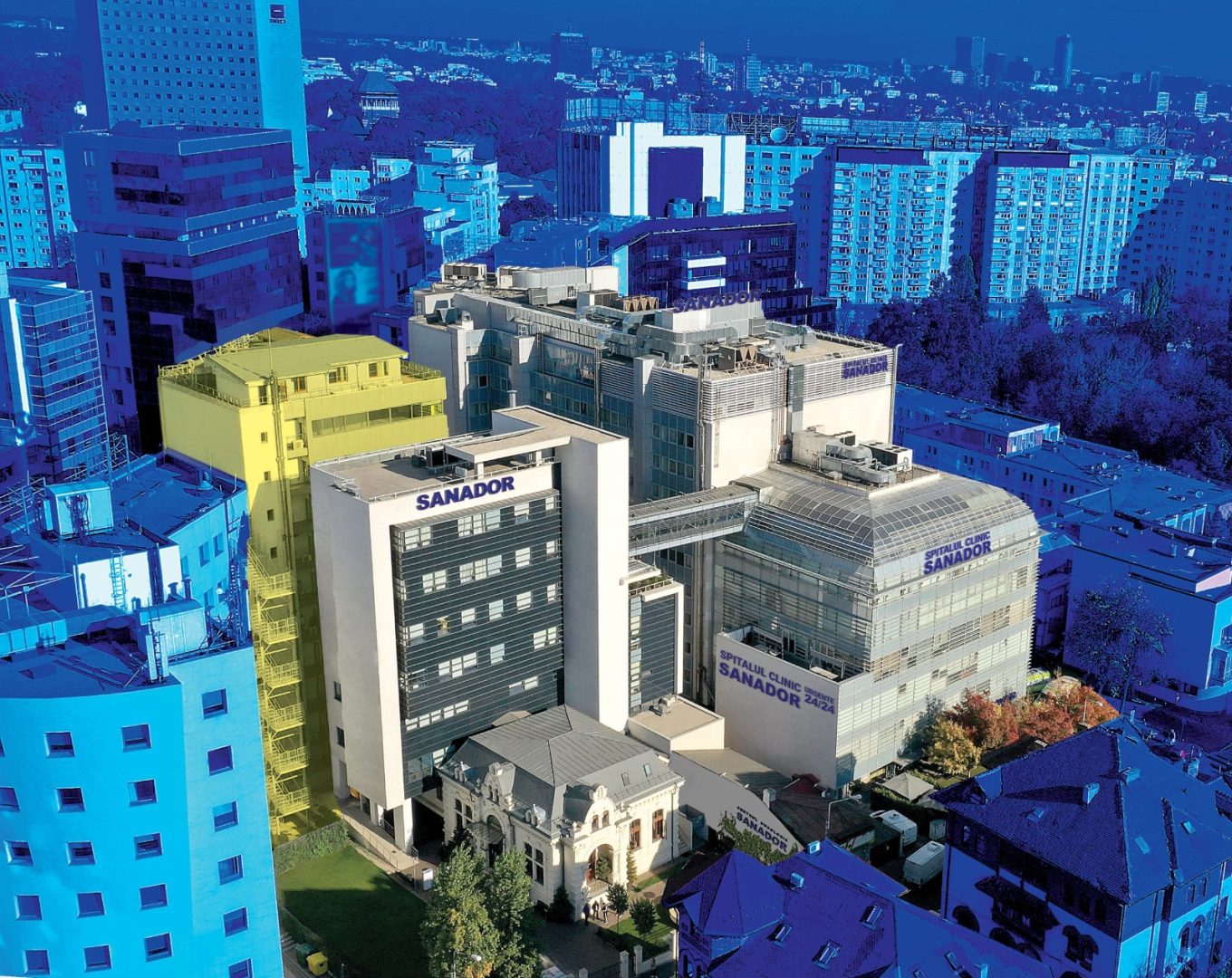 Sediul Spitalului Clinic Sanador, aflat pe Strada Sevastopol 9, Sectorul 1, din București