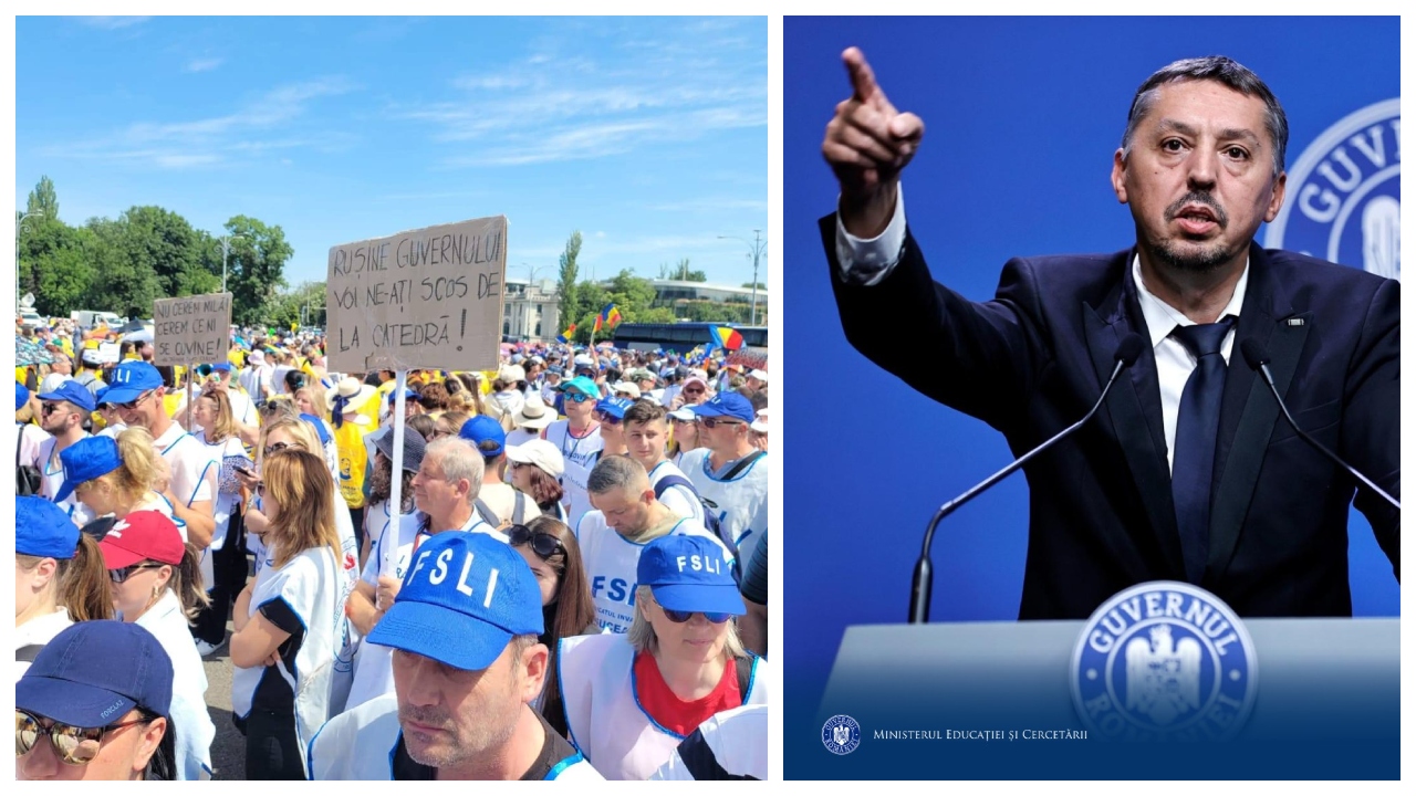 Sindicaliștii din educație cer demisia ministrului Daniel David. ”De bulversarea fără precedent a sistemului de învăţământ se fac vinovaţi și președintele, și premierul”