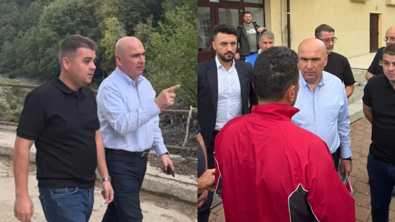 Ilie Bolojan a vizitat sinistrații din Broșteni pentru 30 de secunde, apoi a plecat. Revolta românilor dezamăgiți, deasupra cărora zbura premierul cu elicopterul VIDEO