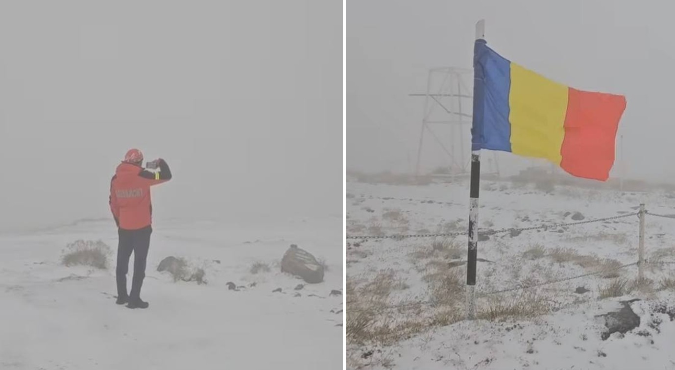 Iarnă în toată regula la sfârșitul lunii august. A nins ca la Crăciun, deși e încă vară. Zona din România acoperită de zăpadă FOTO