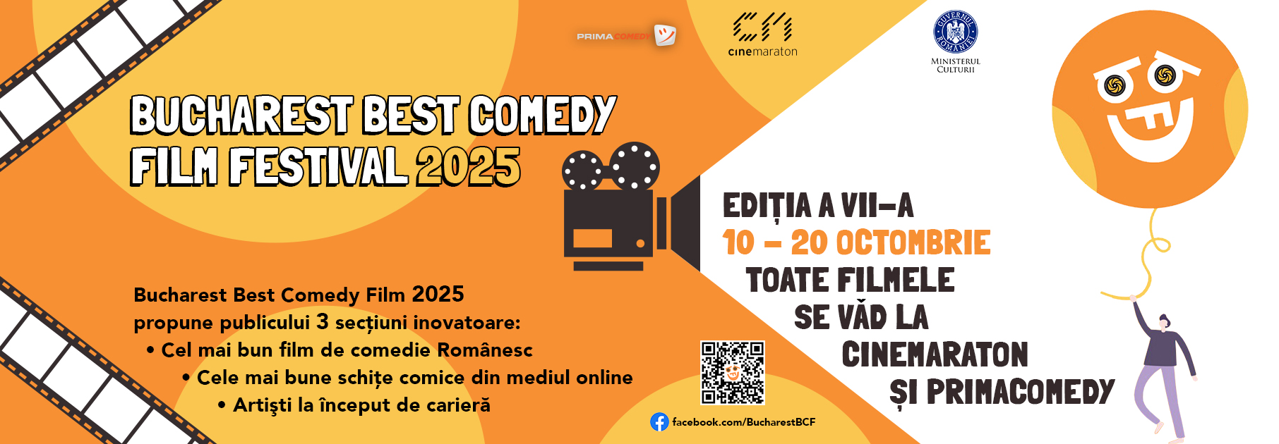 Bucharest Best Comedy Film 2025 va avea loc în perioada 10 – 20 octombrie, cu 3 secţiuni inovatoare