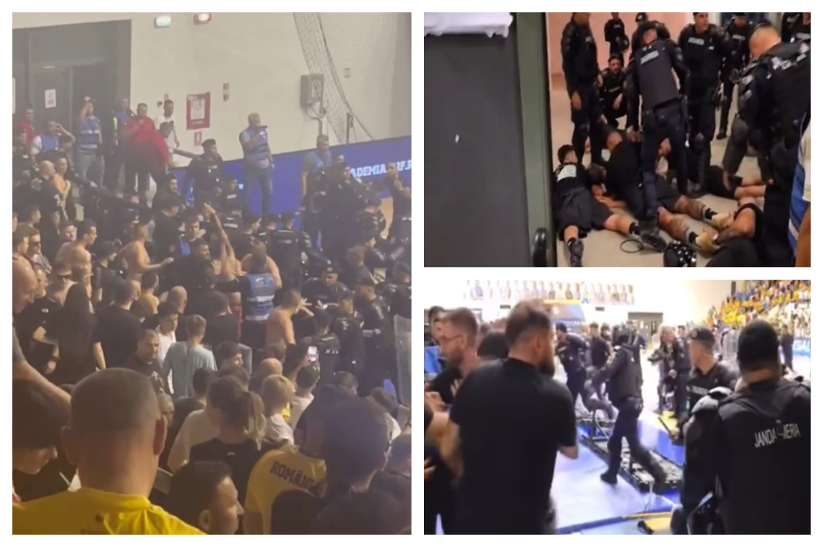 Imagini incredibile de la bătaia de la meciul de futsal România-Ungaria. Reacţii dure în presa de la Budapesta