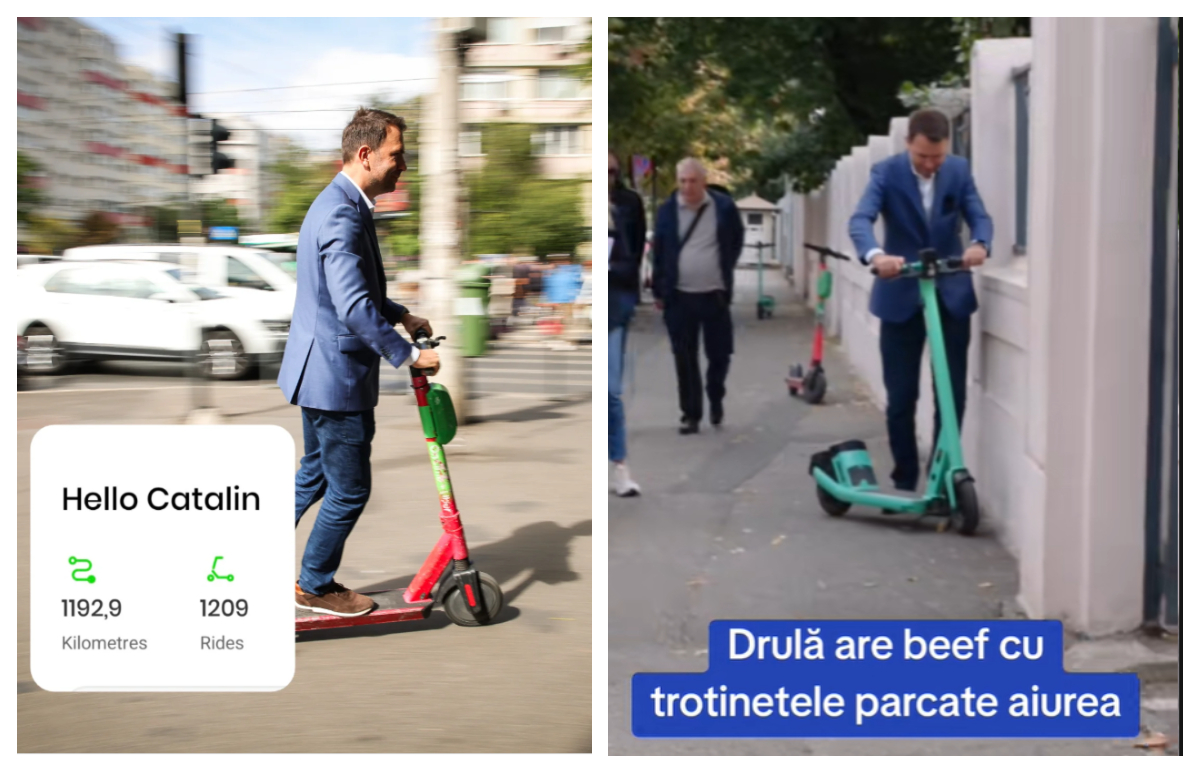 Imaginile zilei. Cătălin Drulă, în goana electorală mascată, face pe supăratul din cauza trotinetelor parcate prost VIDEO
