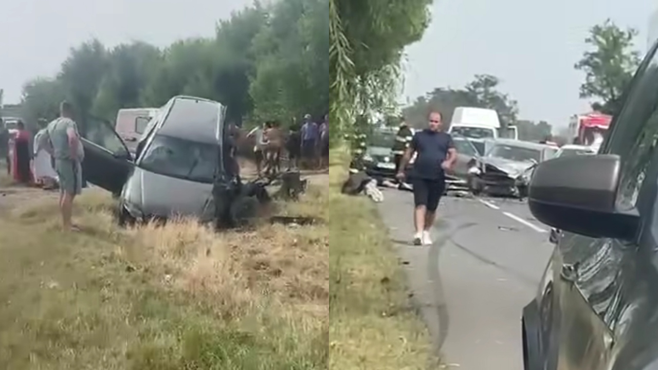 Accident brutal cu opt persoane implicate în Ialomița. A fost activat Planul Roșu de Intervenție