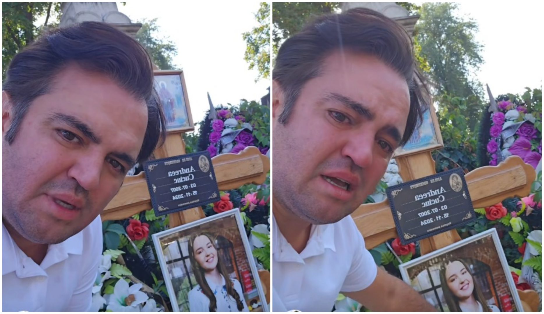 Igor Cuciuc își plânge durerea la mormântul fiicei sale: „Tare suntem distruși fără tine. Doamne, ajută-ne!”