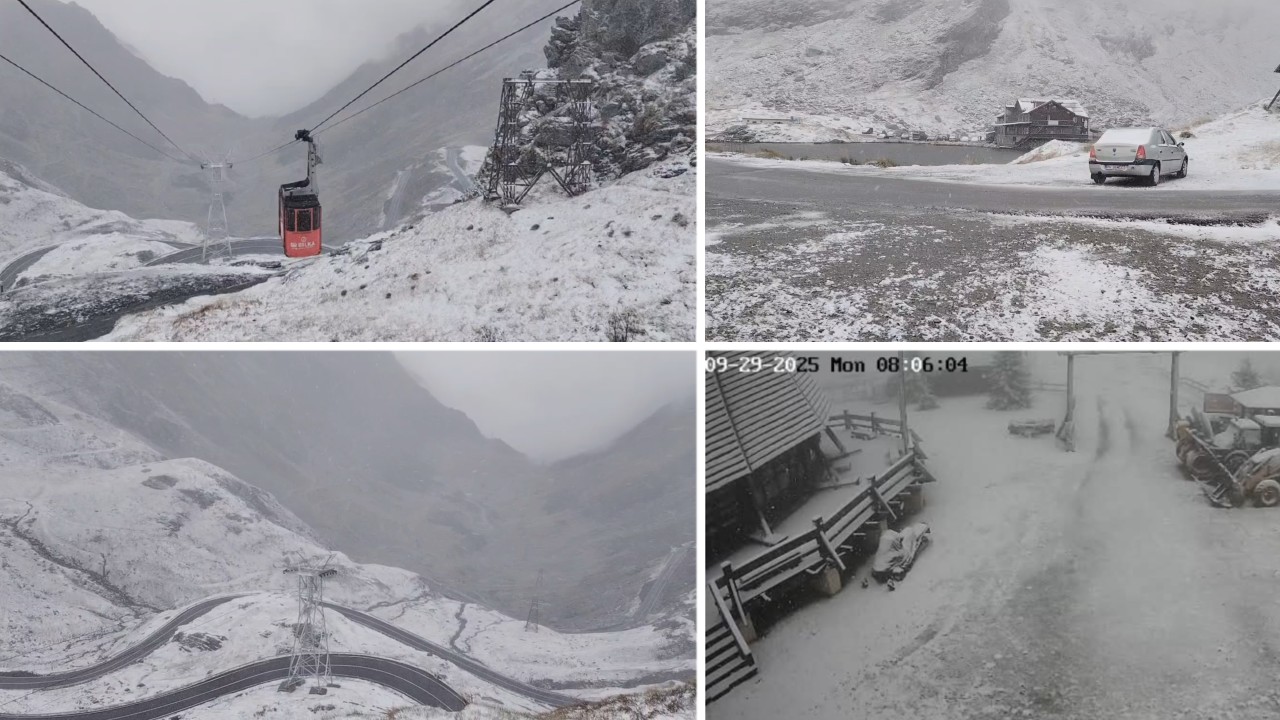 Ninge ca iarna în România. La munte a nins și s-a depus strat de zăpadă la final de septembrie