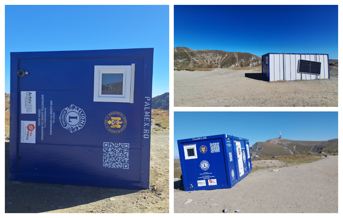 Refugiu montan răsturnat de vânt în Munții Bucegi. Semnalul de alarmă tras de un ghid montan: ”Parcă-mi vine mai mult să stau afară, decât să zbor în râpă cu un refugiu improvizat”