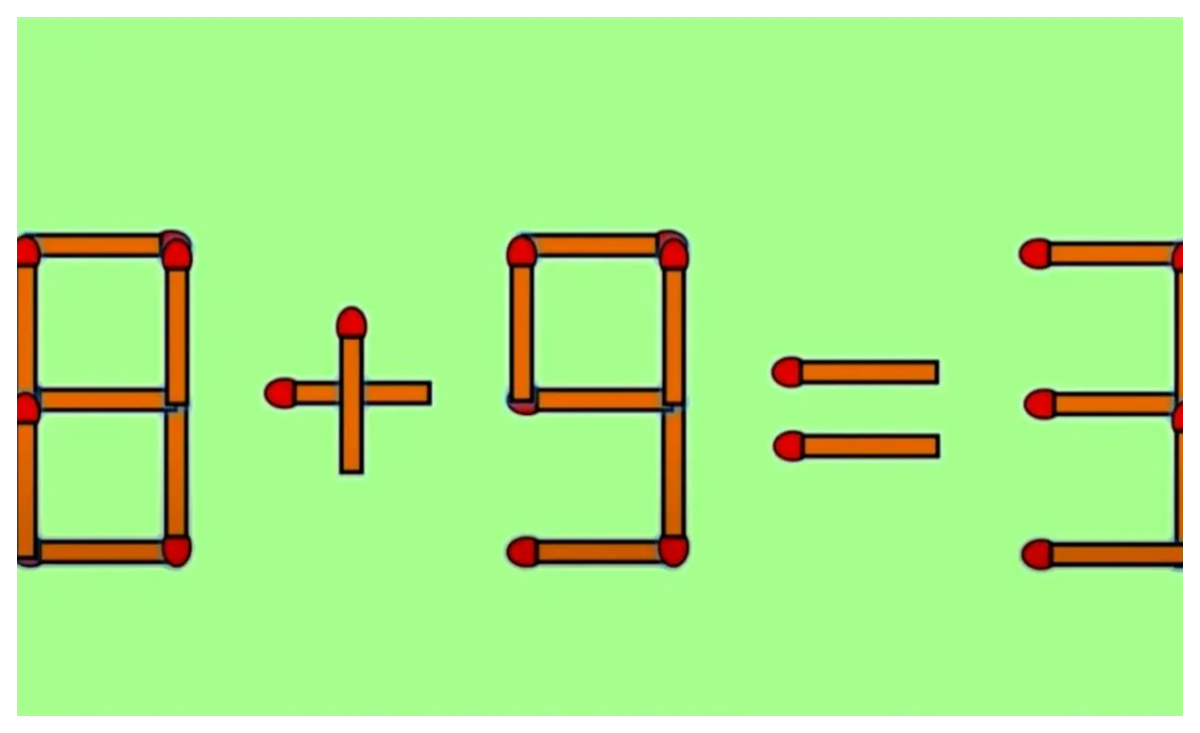 Testul IQ care îți pune mintea la contribuție. Rezolvă ecuația 8+9=3 mutând un singur băț de chibrit