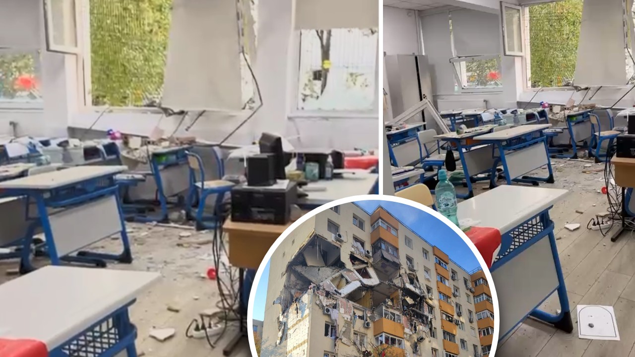VIDEO Liceul Dimitrie Bolintineanu, evacuat după explozia din Rahova. Copiii plâng pe stradă, alături de profesori. Părinții chemați de urgență