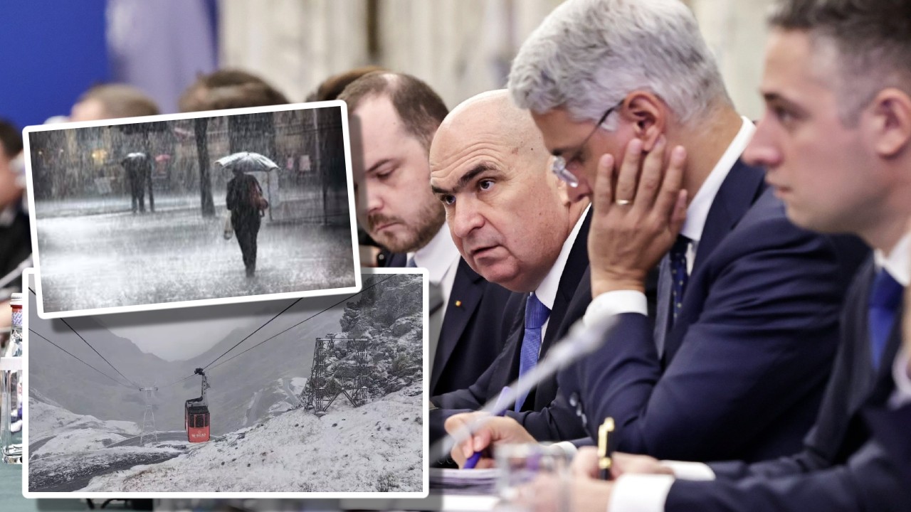 Comitet de urgenţă la Guvern, a fost emis COD ROŞU de ploi şi inundaţii. La munte, ninge ca-n poveşti!