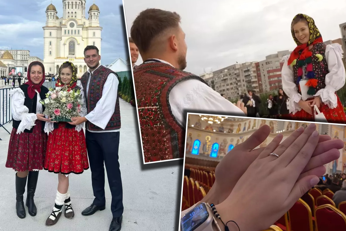 Cerere în căsătorie pe treptele Catedralei Naționale. Primul cuplu care și-a jurat iubire veșnică în mărețul lăcaș de cult. David este polițist, iar Măriuca, studentă la Drept