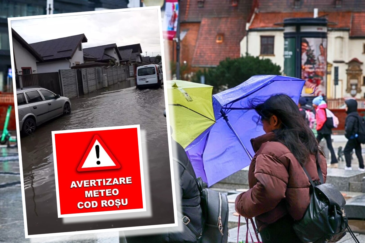 Cod roșu de ploi abundente! Școlile din Ilfov și București se închid miercuri