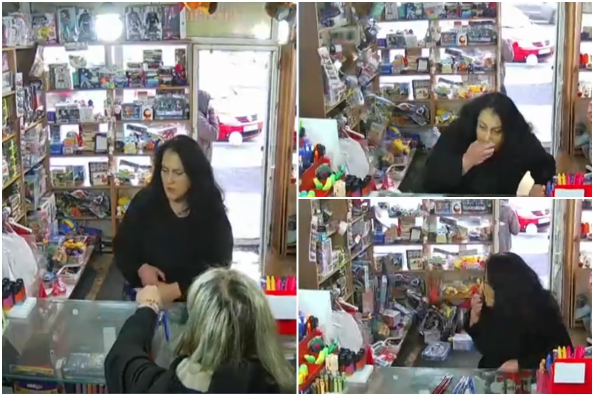 Un magazin aflat la sute de metri distanță de blocul distrus de explozia din Rahova, zguduit mai ceva ca la cutremurele din Japonia. VIDEO