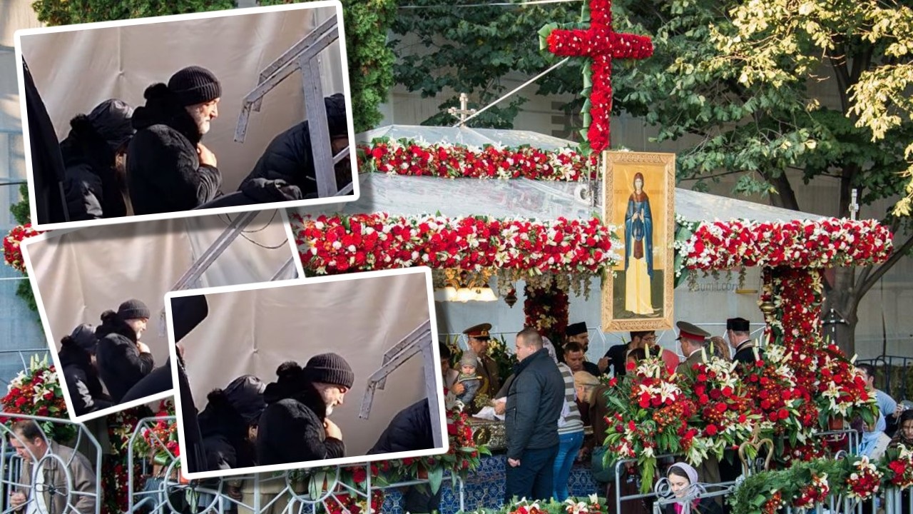 EXCLUSIV Gigi Becali, în genunchi și vizibil transformat lângă racla Cuvioasei Parascheva. Miliardarul s-a dezlănțuit asupra „dracilor”: „Ei vor cădea, noi ne vom îndrepta”