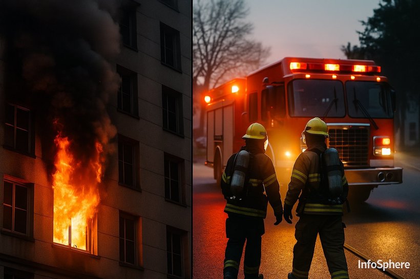 O nouă tragedie, incendiu violent într-un bloc-turn cu 10 etaje din Lyon, patru morţi şi numeroşi răniţi