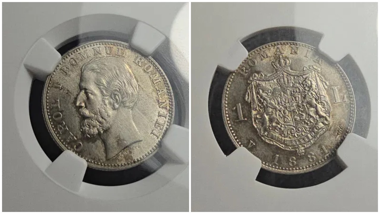 Moneda de 1 leu din 1881, cu chipul Regelui Carol I, care se vinde cu peste 3.000 de euro. De ce e atât de specială și ce ai putea face cu banii ăștia în România