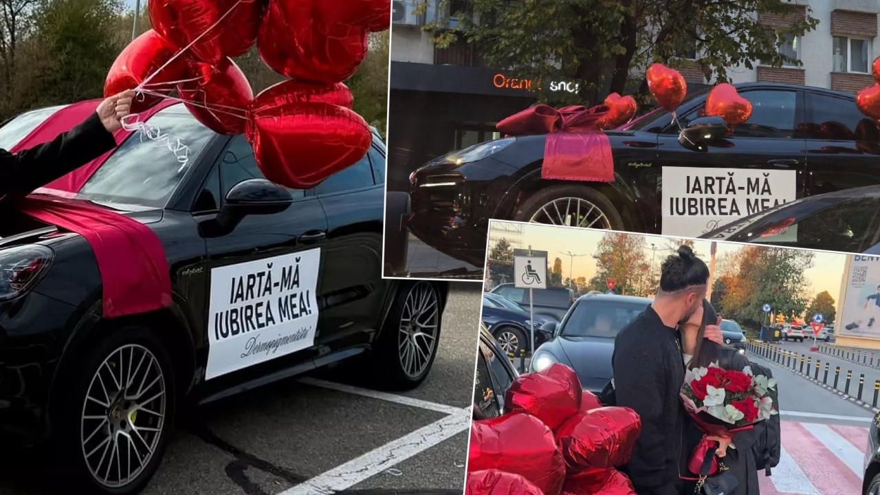 Cine este bărbatul care a plimbat prin Cluj un Porsche pe care scria „iartă-mă, iubirea mea!”. Imaginile au devenit virale pe internet