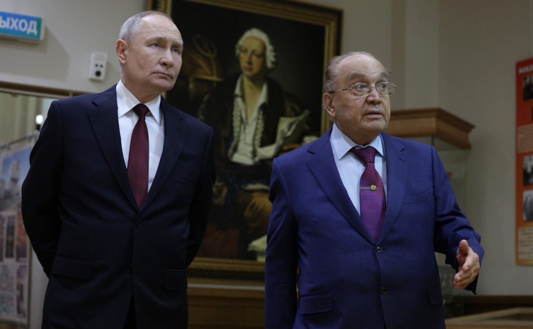 Vladimir Putin alături de Viktor Antonovici Sadovnici la Universitatea de Stat din Moscova