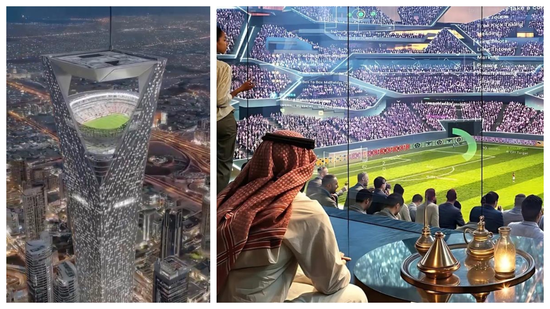 „Stadionul din cer” propus de Arabia Saudită pentru CM 2034. Arena de 1.000.000 USD va fi construită la 350 de metri deasupra solului