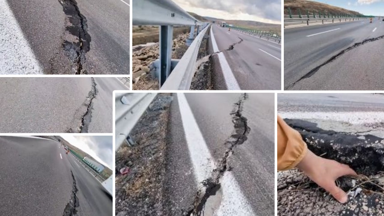Autostrada A10 Sebeș-Turda arată ca după cutremur. O porțiune de șosea s-a surpat și există risc de producere a accidentelor