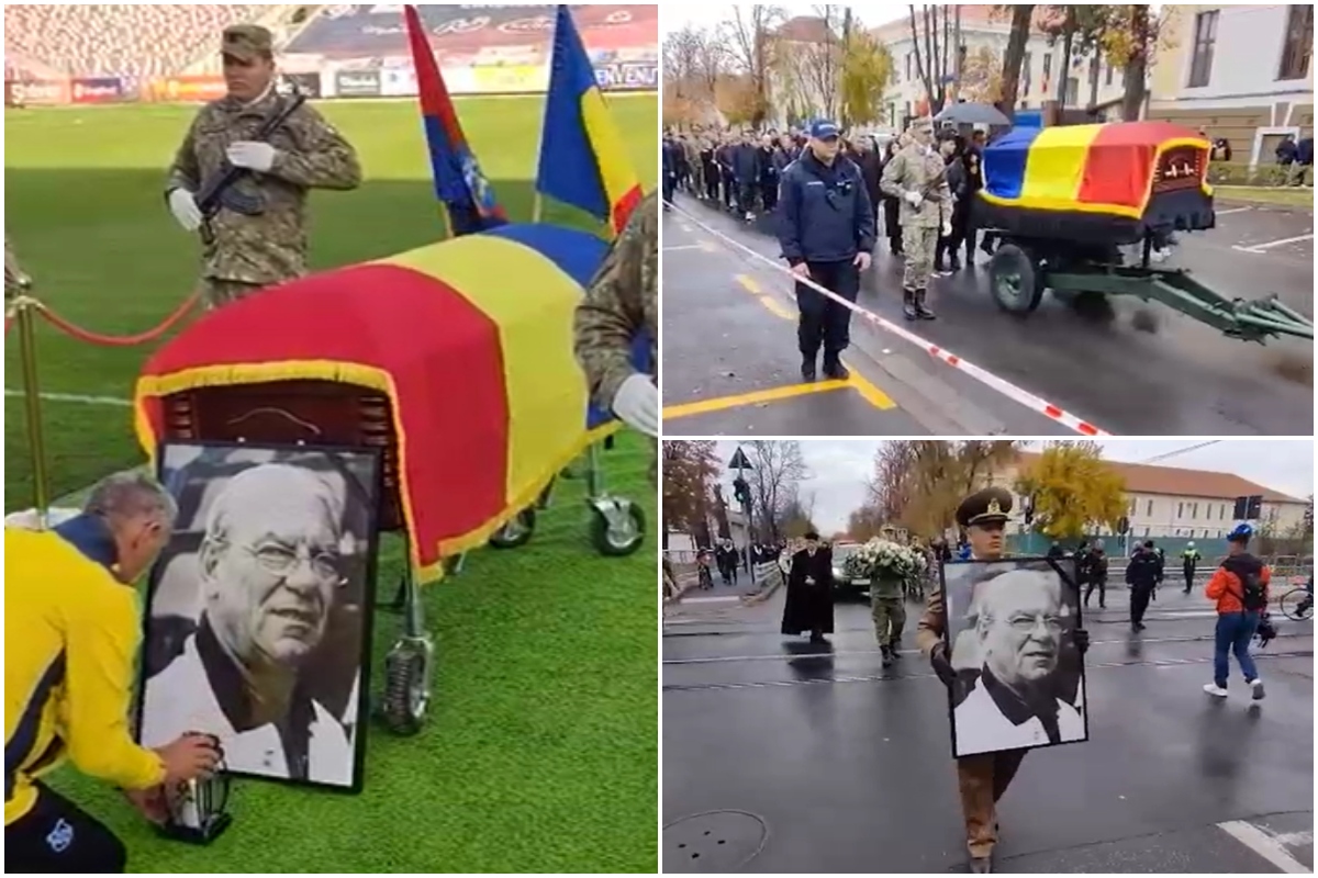 Emeric Ienei, înmormântat cu onoruri militare, la Oradea. Preşedintele Nicușor Dan, Ion Țiriac și Ilie Năstase au trimis coroane de flori