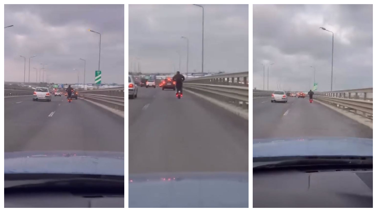 Cursă cu trotineta pe Autostrada A3. Bărbatul gonea cu 90 km/h printre mașini: „I-a zis una că e singură acasă”