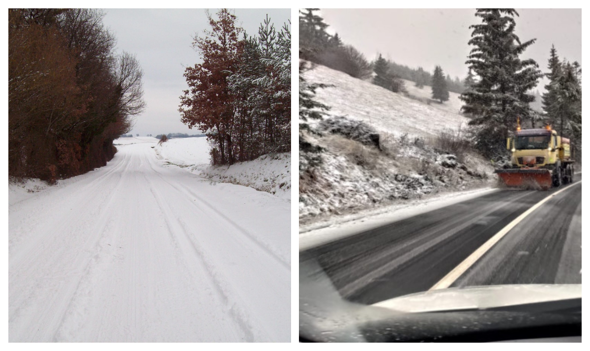 Iarnă în toată regula în mai multe zone din România. Drumarii intervin pentru deszăpezirea drumurilor. Unde va mai ninge în următoarele ore