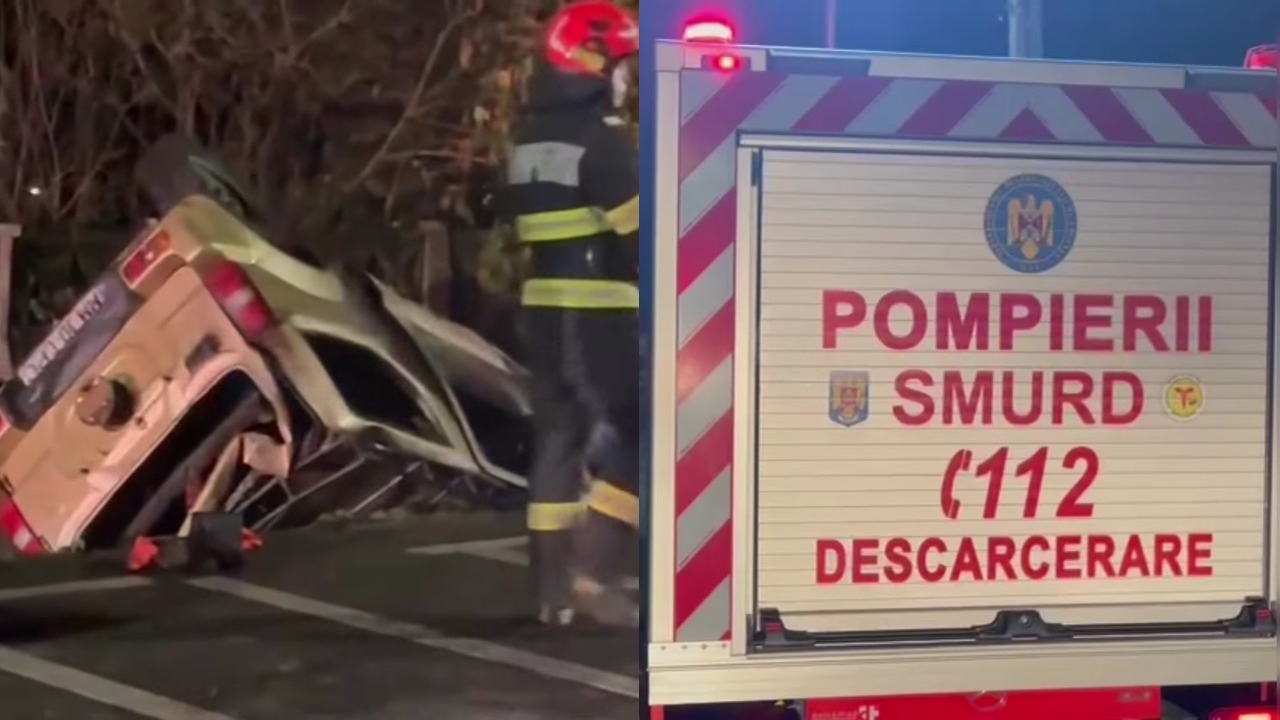 O mașină a sărit în aer în Maramureș, după ce a intrat într-o țeavă de gaz. Un om și-a pierdut viața iar alte două victime au fost transportate la spital VIDEO